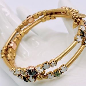 Stella and Dot wrap bracelet Gold tone/Rhinestones